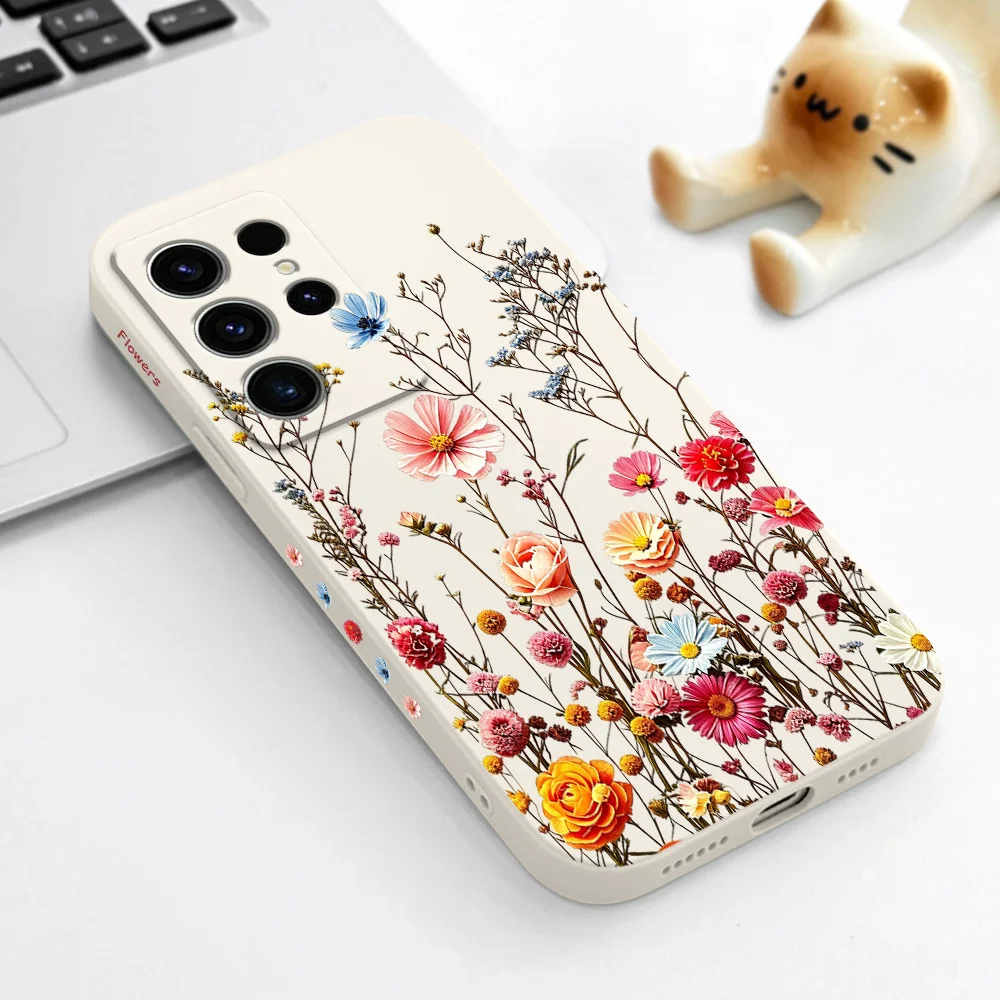 Floral Joy Phone Case For Samsung Galaxy S26 S25 Edge S24 S23 S22 S21 S20 S10 FE Plus Ultra Silicone Soft Cover