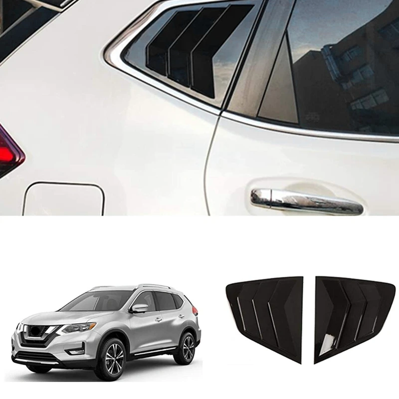 

Car Rear Window Louver Shutter Cover Trim For Nissan Rogue X-Trail T32 2014-2020 Window Side Vent Trim