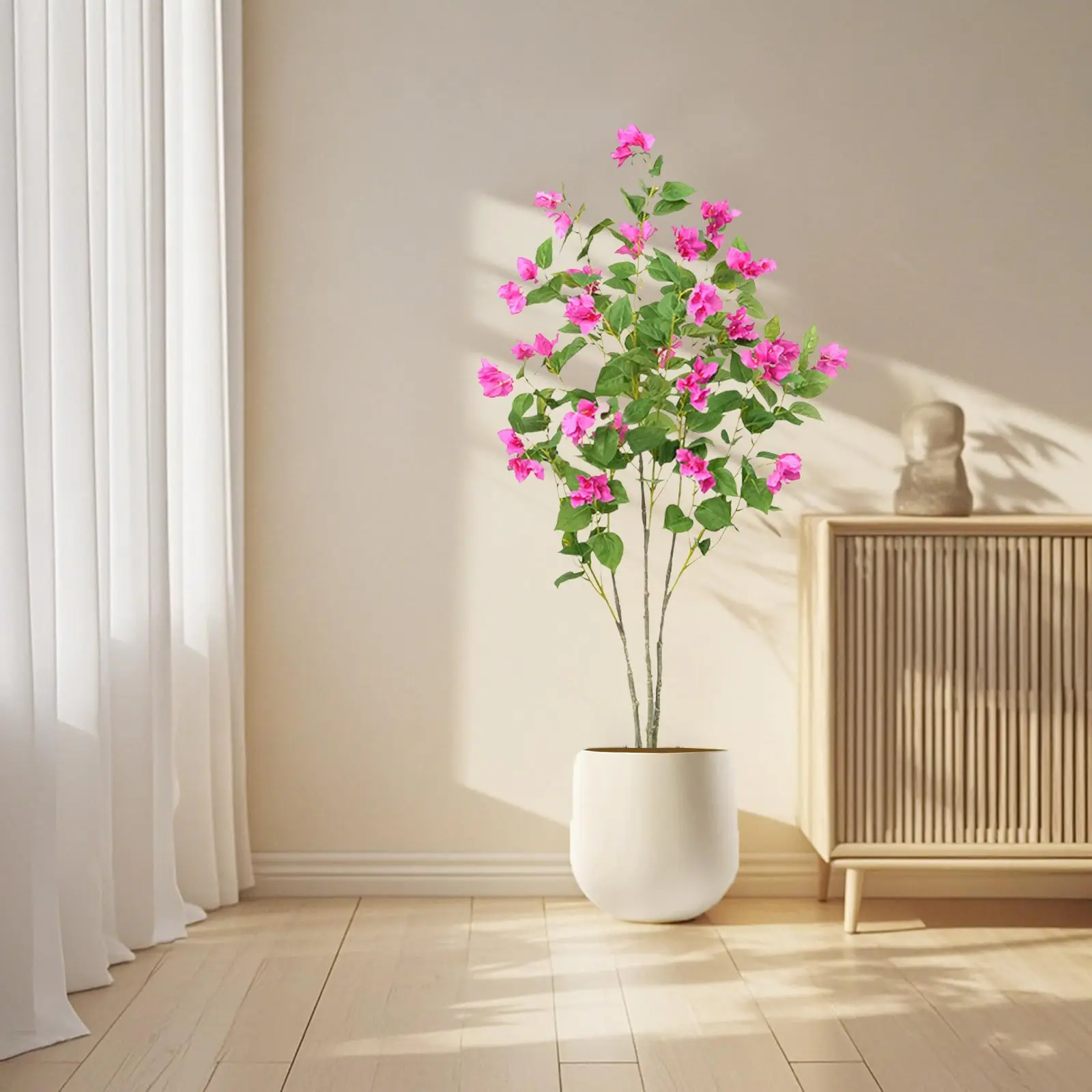Albero di Bougainvillea artificiale, pianta verde finta dal tocco realistico, facile da mantenere, ideale per decorare interni come casa, ufficio, studio, camera da letto o soggiorno.