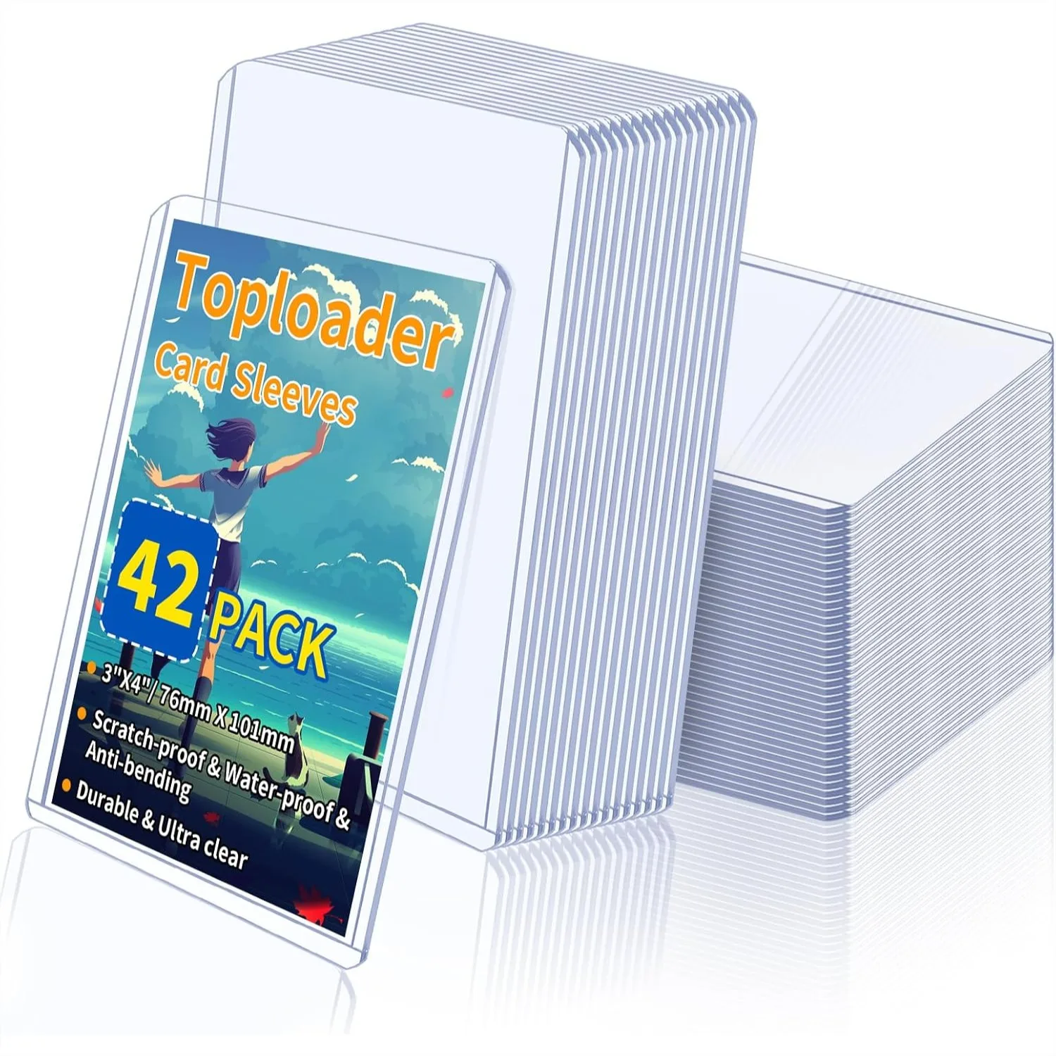 

3 X 4 Inch Card Sleeves Top Loaders 42 Count Hard Plastic Card Protectors For Baseball Sports Trading Collectible Cards Clear Holder
