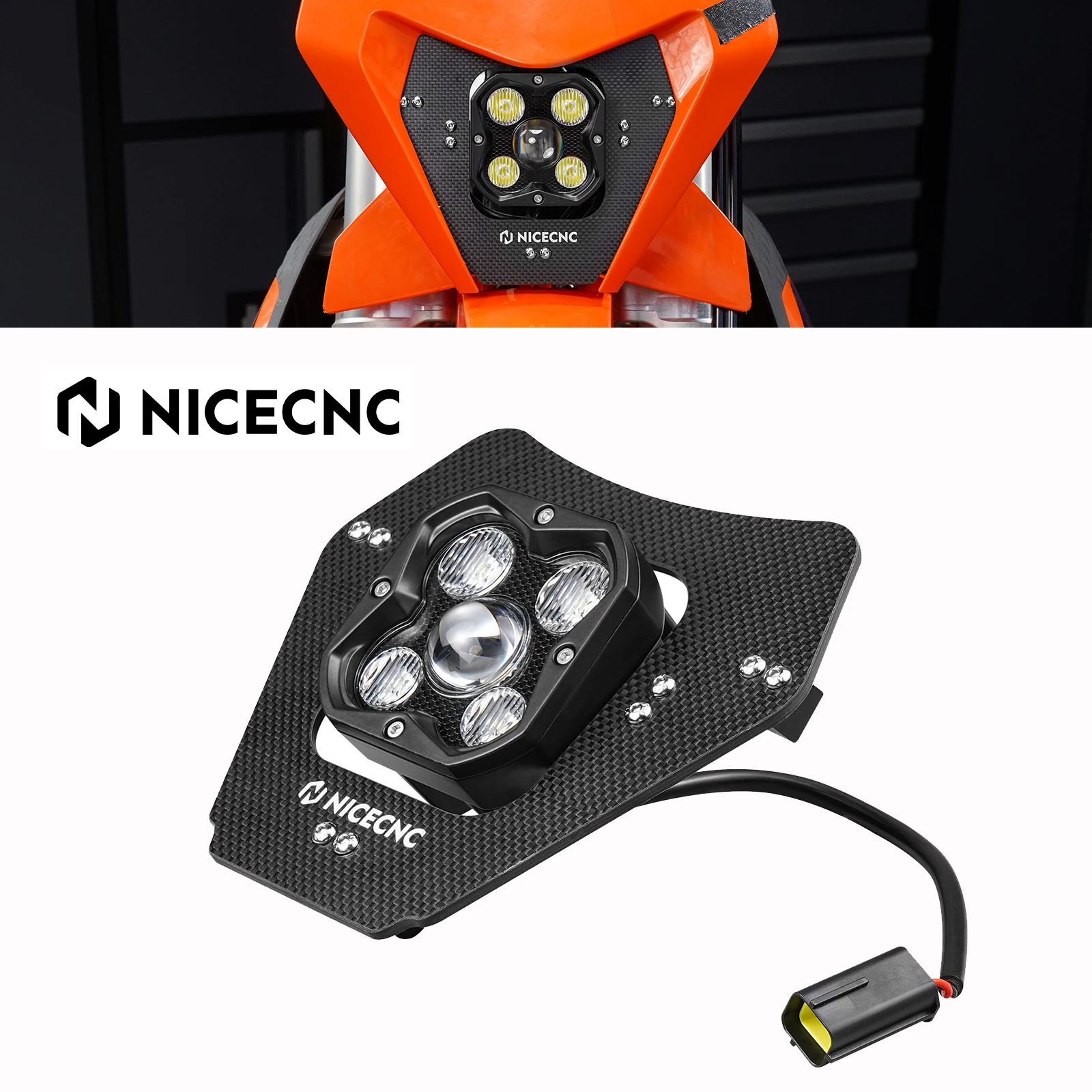 

NICECNC For KTM EXC 300 EXCF 350 XCW 500 XCF-W 450 XW-F 250 EXC 250 XCW 300 2024-2025 LED Lamp Headlight Kit 3500lm Motorcycle