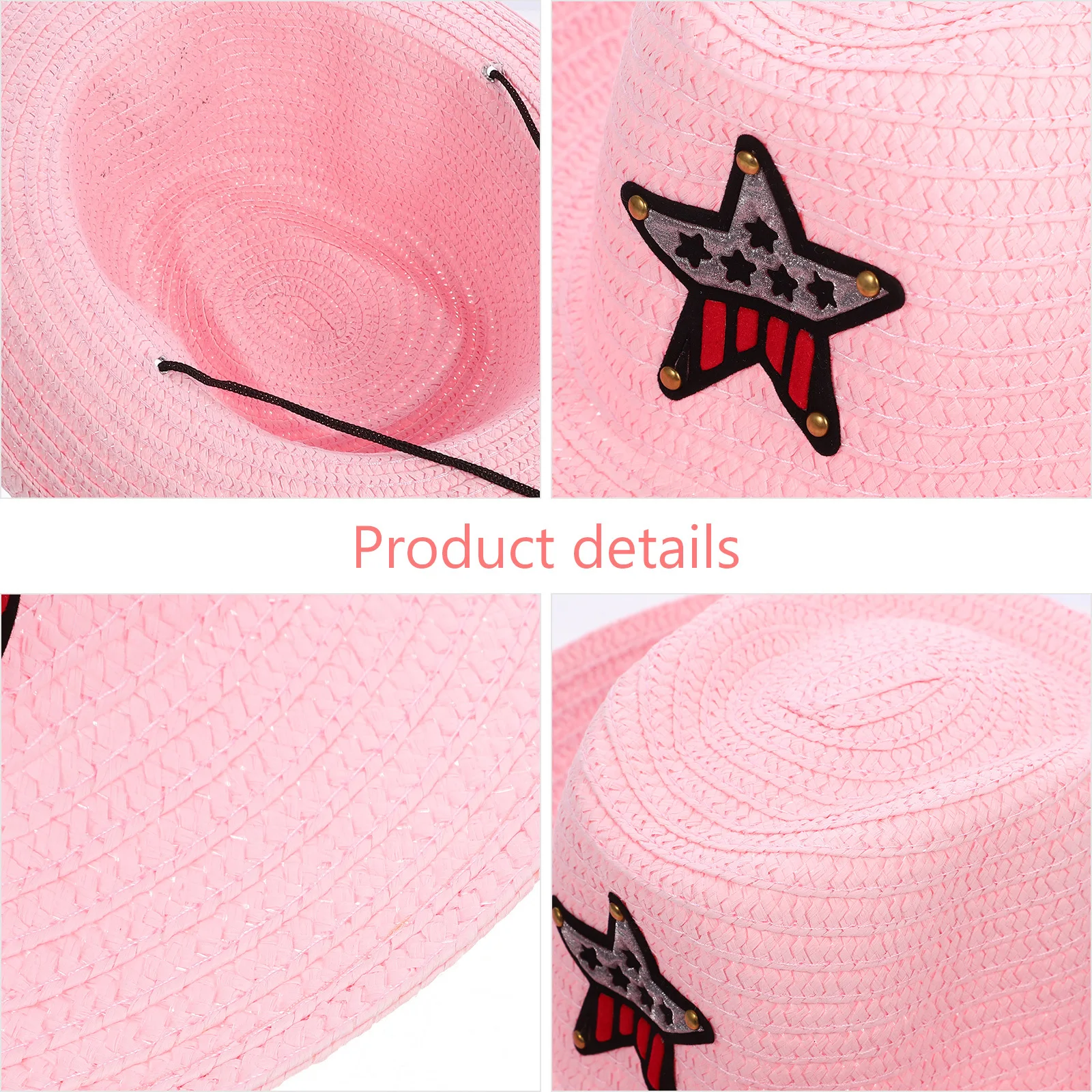 

1pc Straw Hat Wide Brim Sun Hat For Beach Outdoor Play Party Tea 1St Birthday Summer Travel Accessory