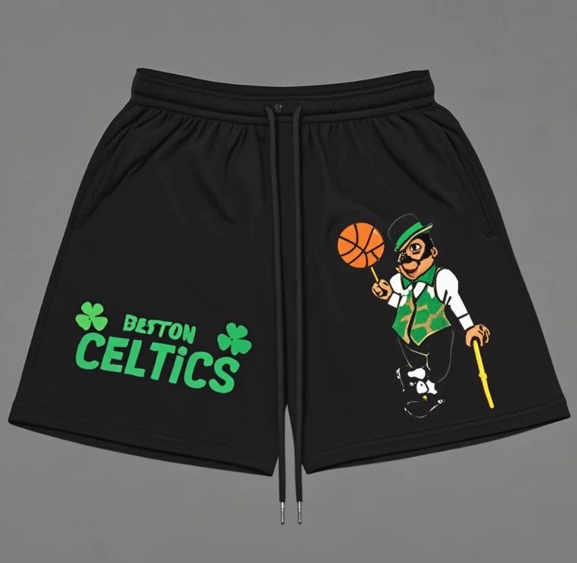 

2025 Summer Men's Shorts Basketball Celtic Trendy Brand Beach Quarters Fitness Training Pants Women Running Shorts Absorb Moto