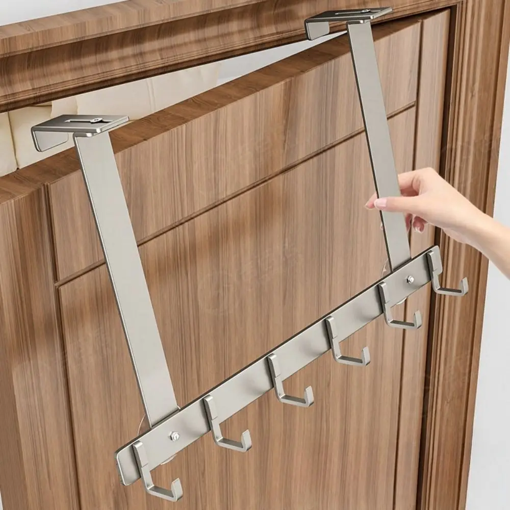 Crochet de suspension Durable au-dessus de la porte, 5/6 crochets pour manteau, chapeau, porte-serviettes, rangement des vêtements, crochet de porte réglable derrière pour salle de bain