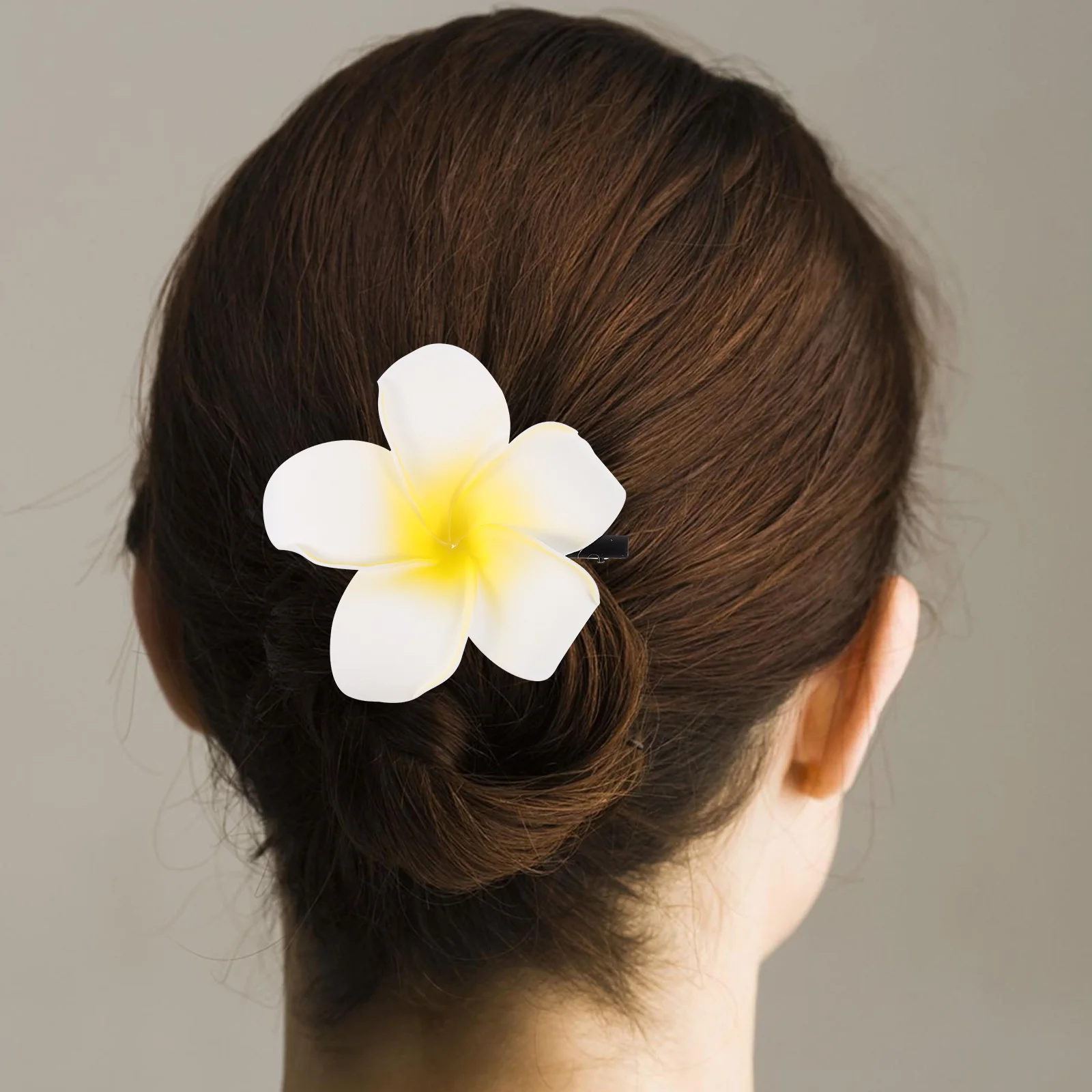 

Yellow Hair Clip Scrunchies Trendy Sparkly Ties Grips Flower Women Pin Artificial