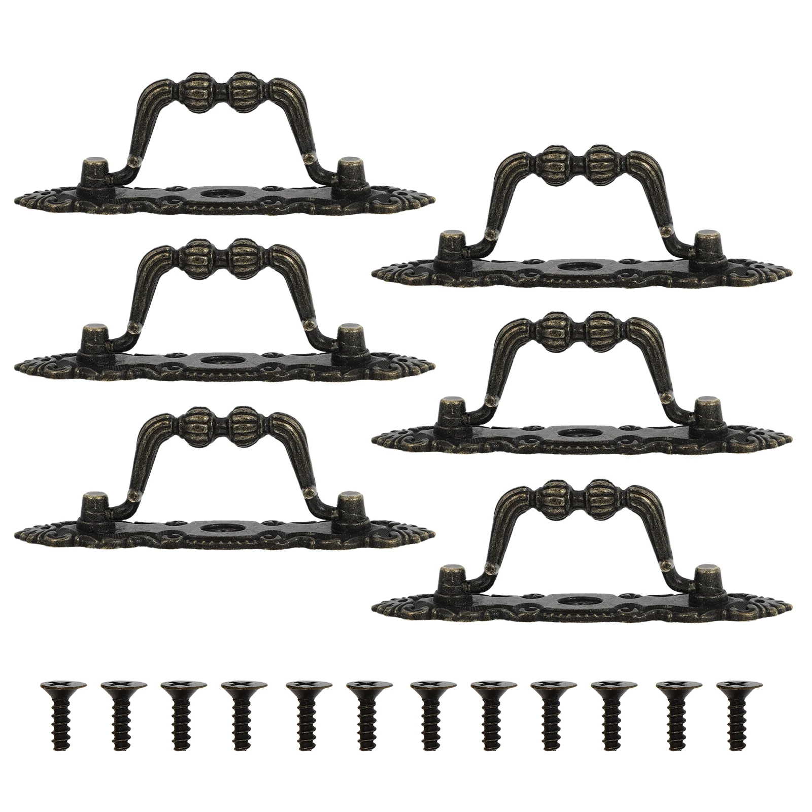

6Pcs Vintage Style Drawer Pulls Zinc Alloy Handles for Cabinet Wardrobe Furniture Accessories European Style Elegant Design
