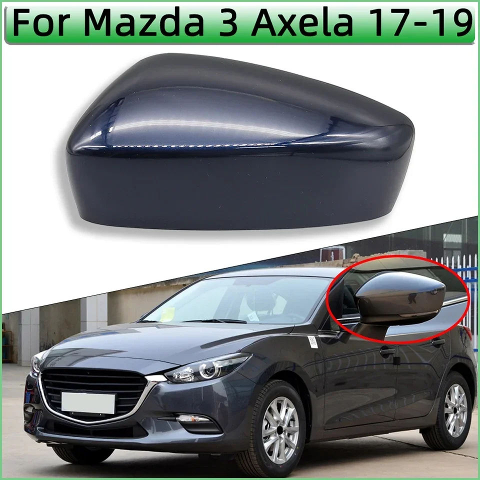 Cubierta de espejo retrovisor para Mazda 3 Axela 2017 2018 2019, tapa de puerta, carcasa de espejo lateral, gris, azul, rojo, blanco, pintada