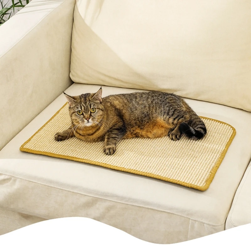 猫スクラッチャー サイザル麻マット 屋内猫用 猫床スクラッチパッド 水平猫スクラッチパッド 天然サイザル麻猫スクラッチマット 45BE