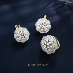 Bohemia style Luxury Jewelry Two-Tone copper Inlaid zirconia  hoop earrings plating 14K  gold  color Delicate fashion accessory