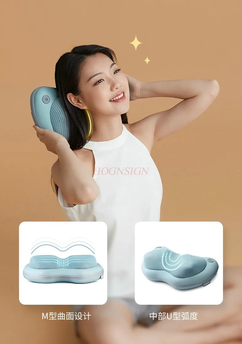 Massage pillow cervical spine massager shoulder neck waist hot compress charging massager car Electric massager