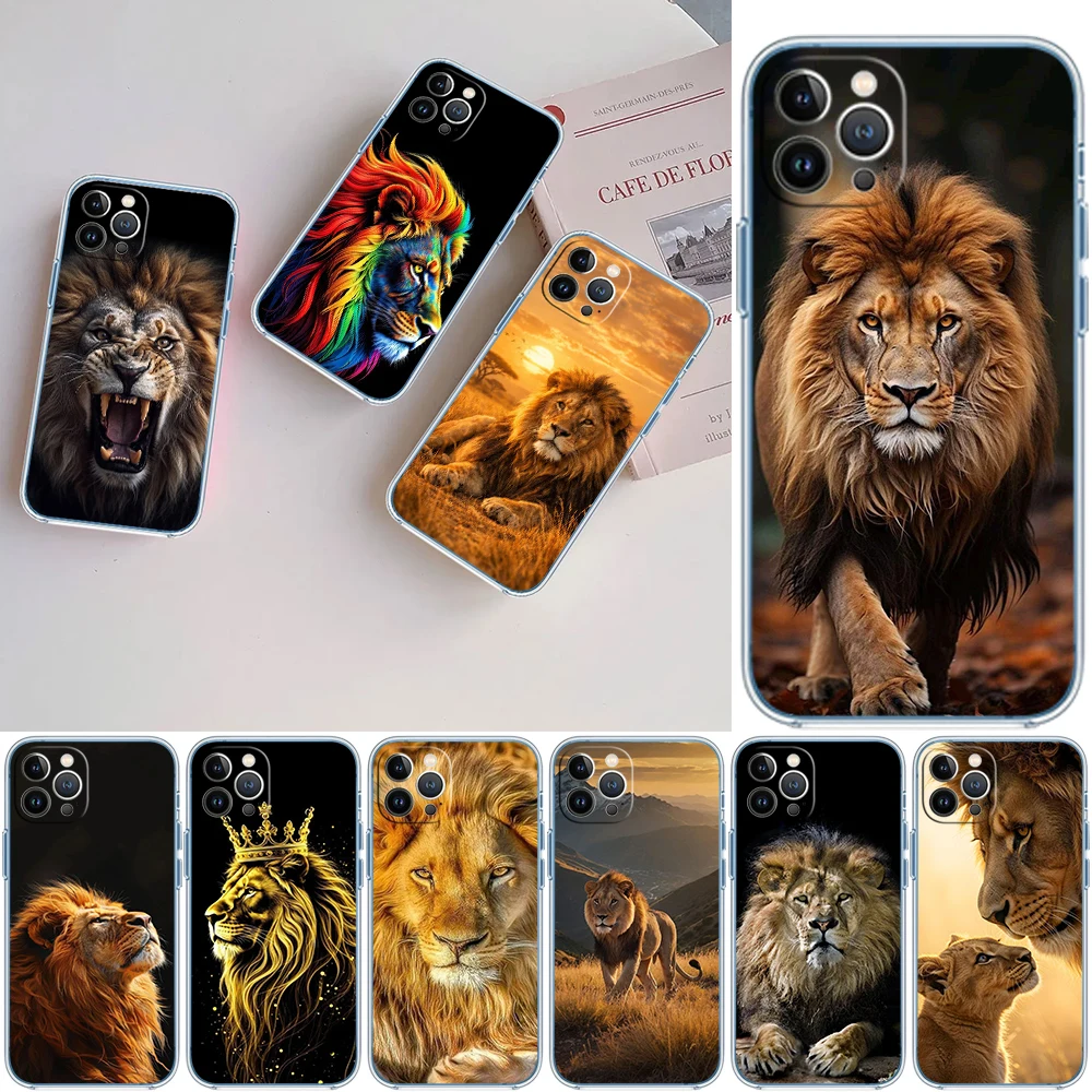 Прозрачный мягкий чехол MI2 Animal Lion для Motorola Moto Edge 20 30 40 50 S30 Fusion Ultra Pro Neo Lite + G200 G23