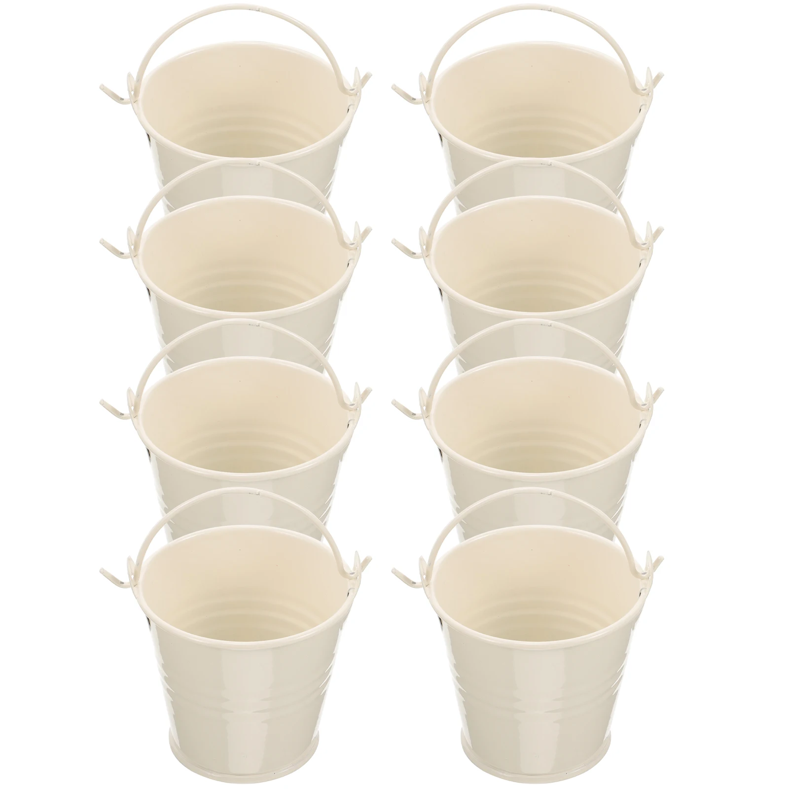 

8pcs Mini Iron Buckets Galvanized Durable Safe Simple Handle Flower Pot Metal Tin Planter Baskets Gardening Home Decor