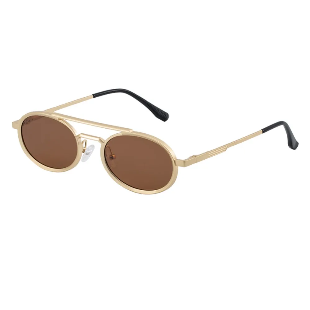 

Fashion Round Oval Sunglasses Small Frame Multicolor Lenses Metal Eyewear Shades Lightweight Steampunk Sunglasses Outdoor