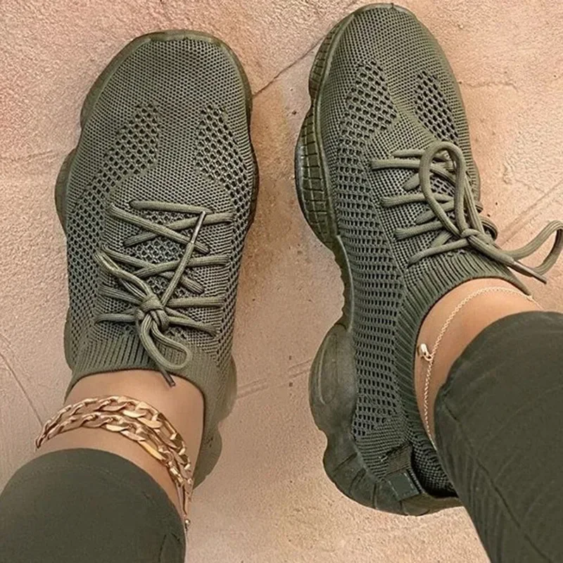 Women Sneakers Mesh Shoes Flats Breathsble Walking Casual Sport Shoes Female Comfort Ladies Plus Size Tenis Feminino Gym Shoes