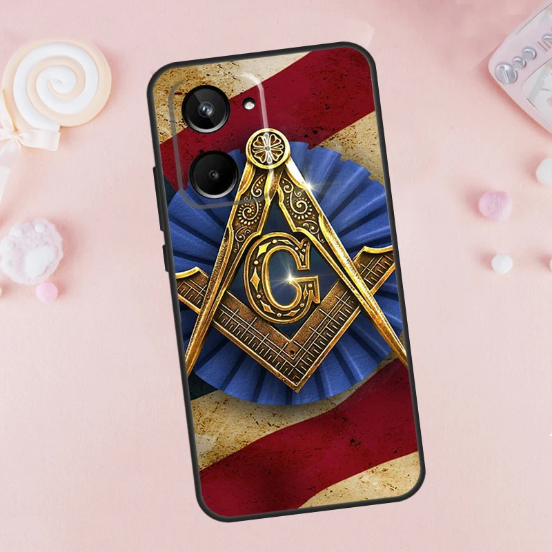 Freemasonry Logo Symbol For Realme 12 11 10 9 Pro Plus C67 C55 C53 C35 C33 C30 C25s C21Y C15 GT Neo5 GT3 GT5 Case