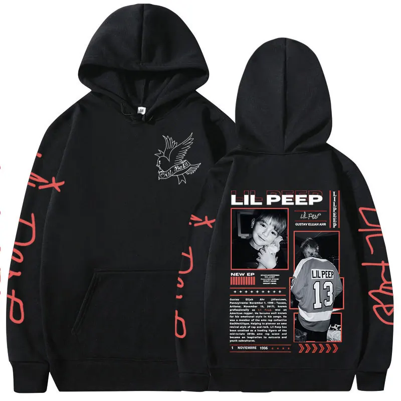 Rapper lil peep crybaby hellboy hoodies moda hip hop retro moletom roupas masculinas oversized mangas compridas pulôveres de lã