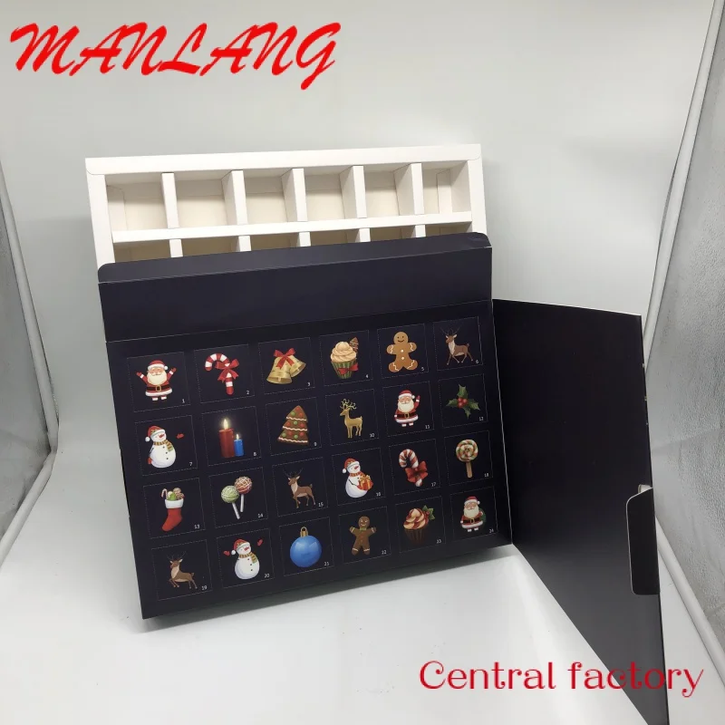 Custom  Custom Gift Paper Packaging Advent Calendar Box with Custom Logo Printed