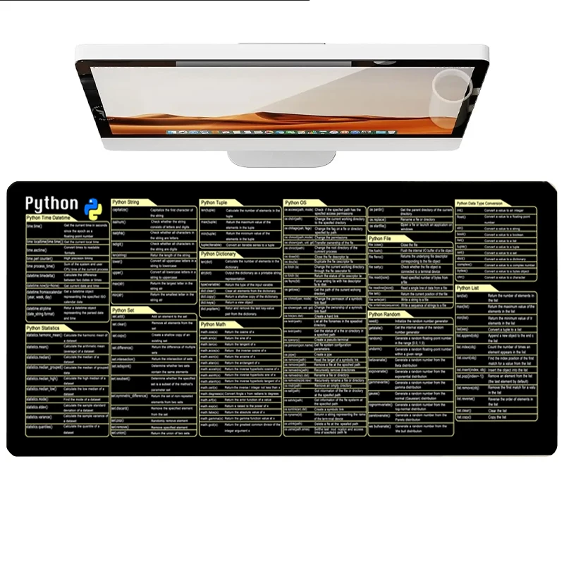 Python Patterns Leather Desk Pad Mouse Protector Non-Slip Large Mouse Pad Home &Office Desk Mat PU Leather Laptop Desk Pad