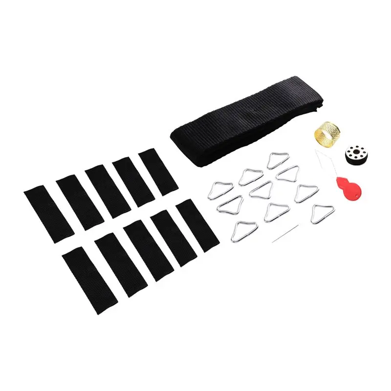 

FSTE-Trampoline Repair Accessories 12PCS Trampoline Triangle Buckle With Webbing Quick Connect Triangle Ring