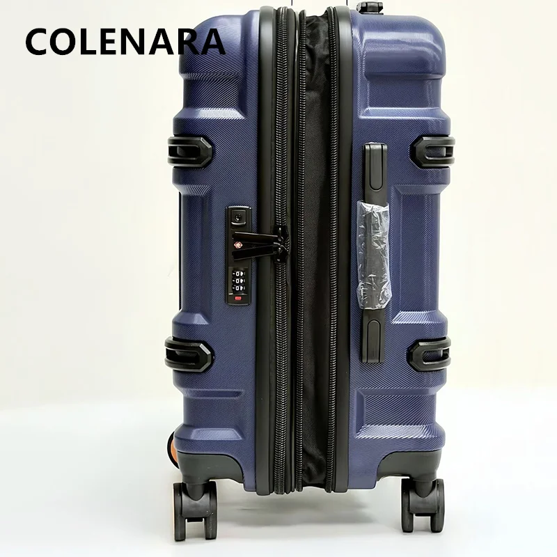 COLENARA Cabin Suitcase Three-piece ABS + PC Boarding Box Men's Trolley Case Women's Large-capacity Carry-on Travel Luggage