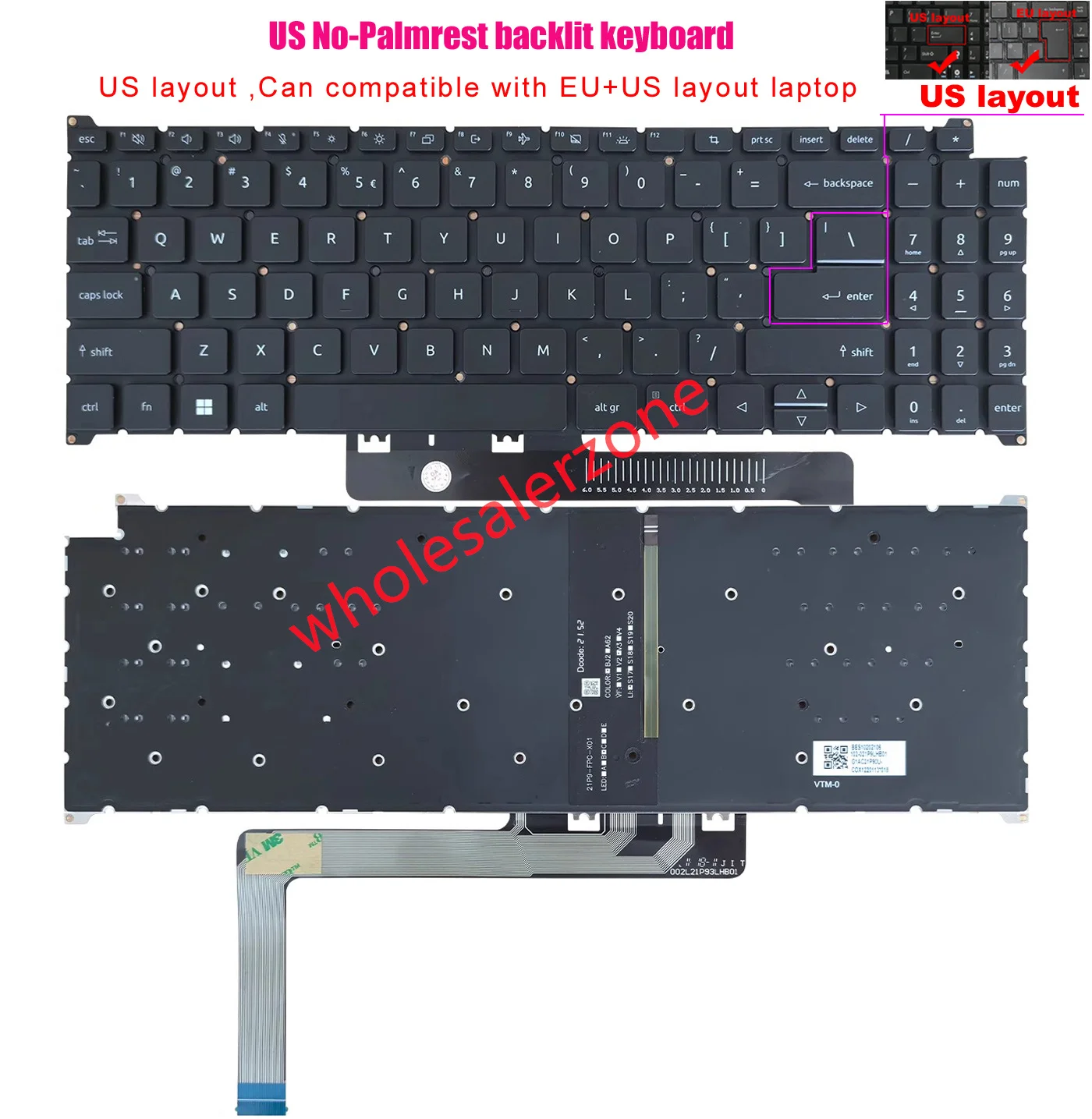 

New backlit Keyboard for Acer Swift Go 16 SFG16-71 N23C7, SFG16-72, SFG16-72T series laptop US layout