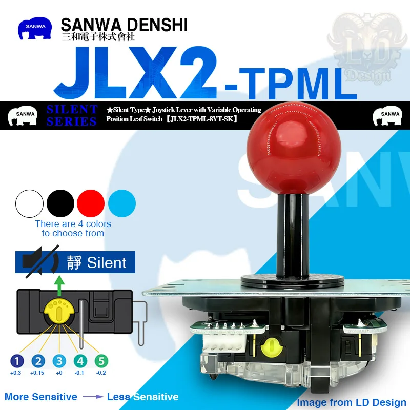 Бесшумный джойстик SANWA JLX2-TPML-8YT-SK для файтингов, Street Fighter, King of Fighters, Tekken