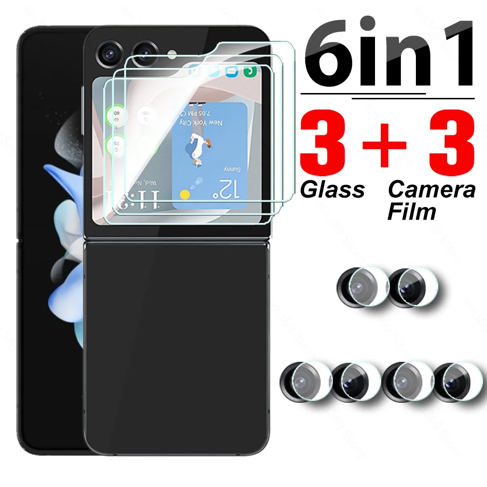 For Samsung Galaxy Z Flip5 5G Back Glass 6To2 Tempered Glass Camera Film Sumsung ZFlip 5 Flip 5 ZFlip5 6.7'' HD Screen Protector