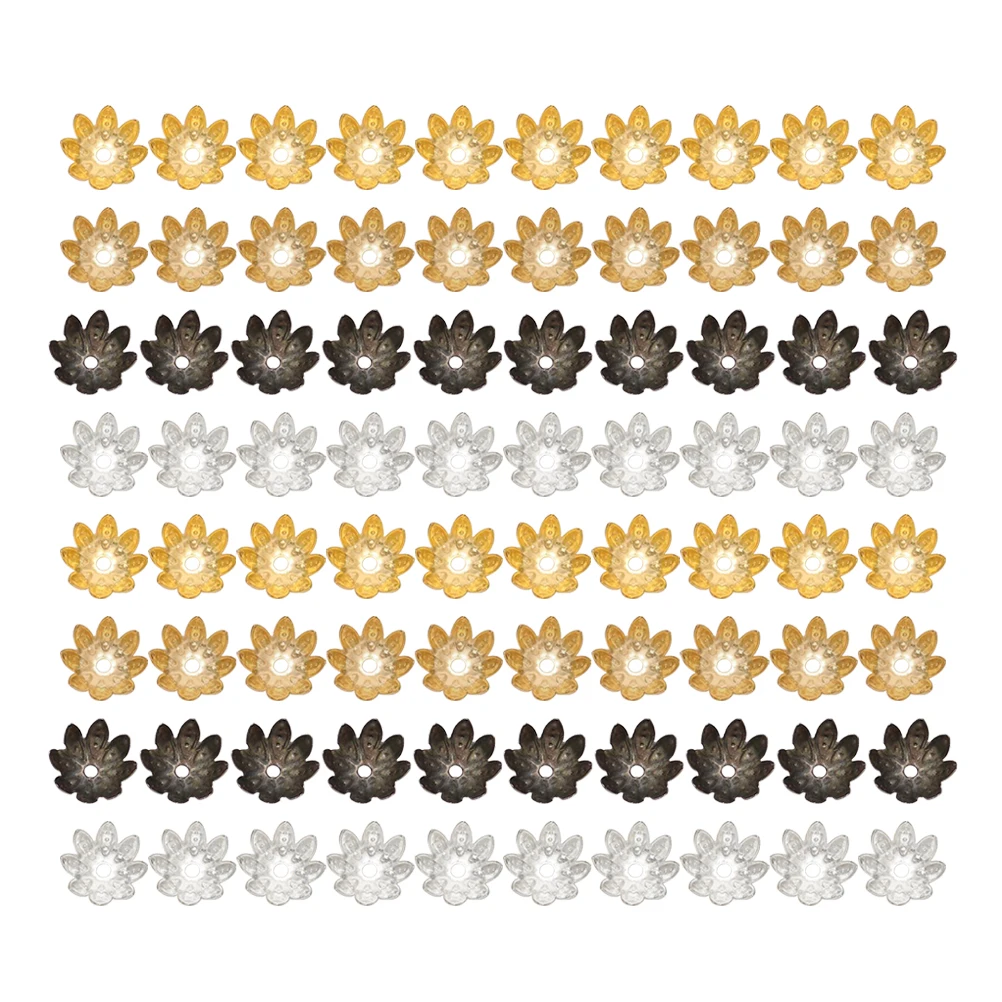 

500 PCS Retro Bead Hat Pendant Flower Caps Spacer Assorted Color Jewelry Findings Making DIY Accessories Exquisite Design