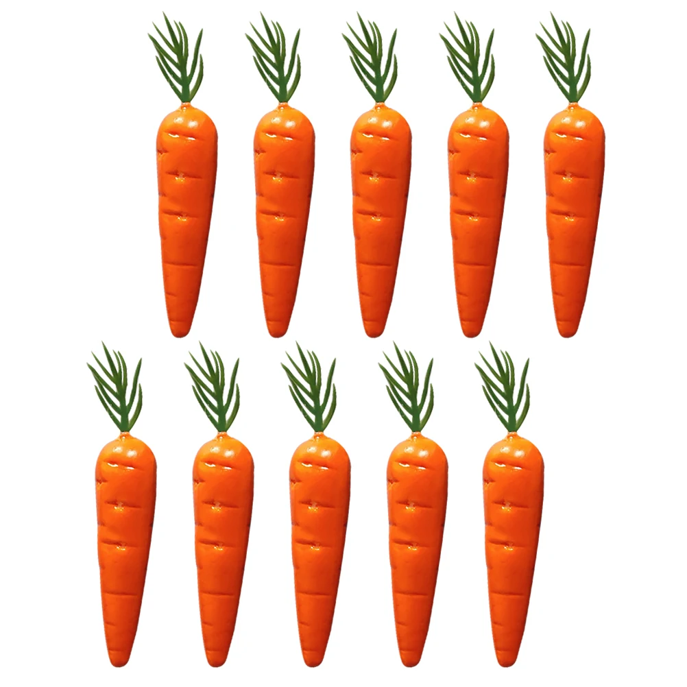 

10Pcs Simulated Carrots Bright Craft Carrot Decor for Mini House Kitchen Scene Chic Carrots Prop Kids Room Artistic Interior