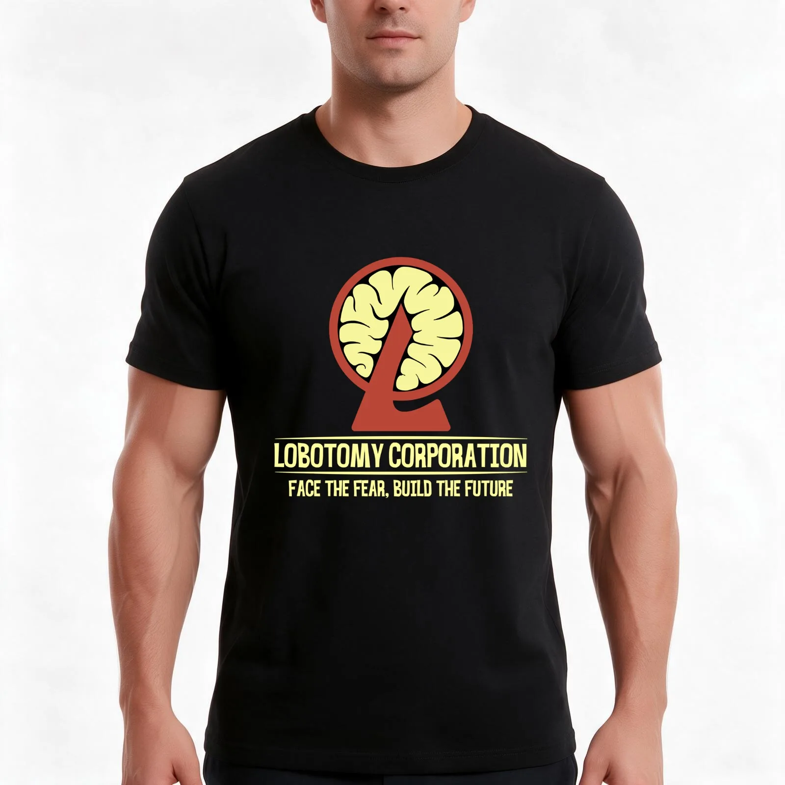 Lobotomy Corporation T-Shirt, Summer Casual Cotton Tee, Oversized Streetwear Tops, Vintage Graphic Print, Loose Fit Short Sleeve