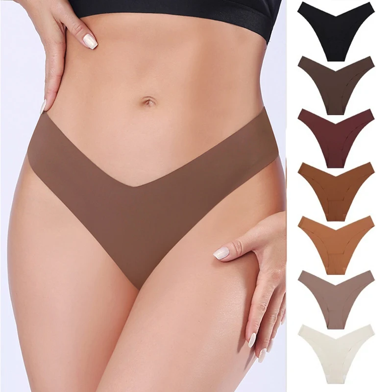 Women's Seamless Thong Cooling Panties Low-Rise Plus-Size Briefs Breathable Quick-Drying Underwear for Yoga and Sports Panties