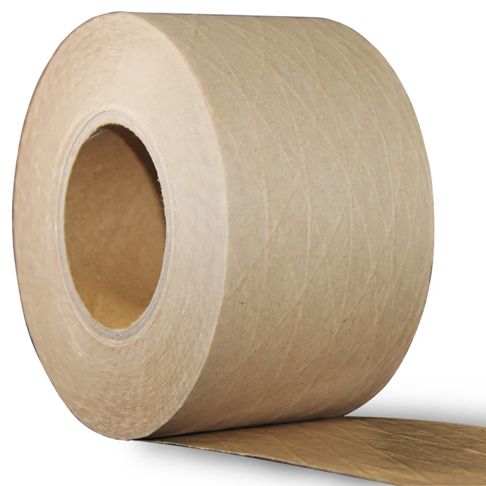 

Fiberglass Water Activated Reinforced Gummed Kraft Paper Tape Environmentally Friendly Writable Carton Packing Sealing Tape,