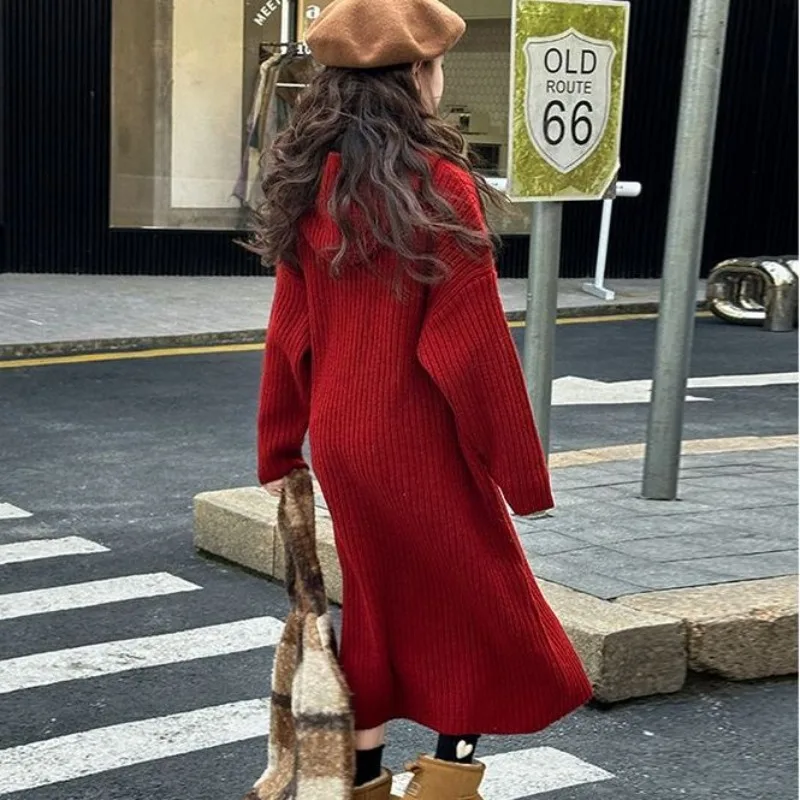 red knit dress outfit Hooded Sweater for Girls 7-13Y Toe Style_Wingtip