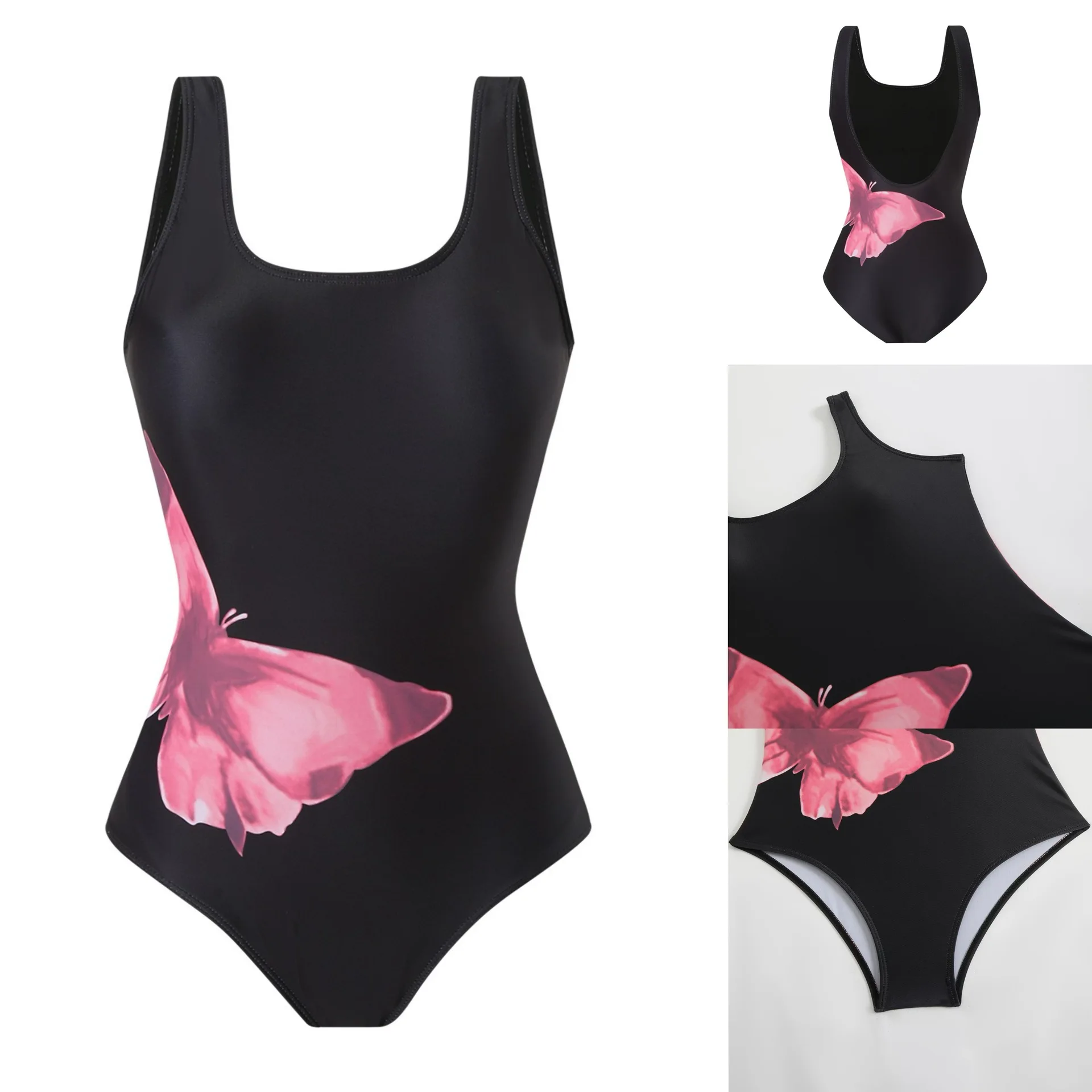 

Alluring Swimsuit European Bohemian Floral Swimsuit Figure Slimming Bandeau Swimsuit Adjustable Strappy Beach Swimwear