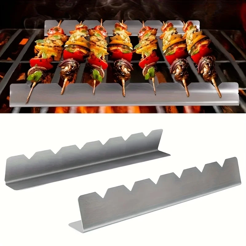 Nuevo estante para Kebab, soportes para brochetas, soportes universales adecuados para barbacoa, cocina, Patio, hogar, herramientas para barbacoa para acampar al aire libre