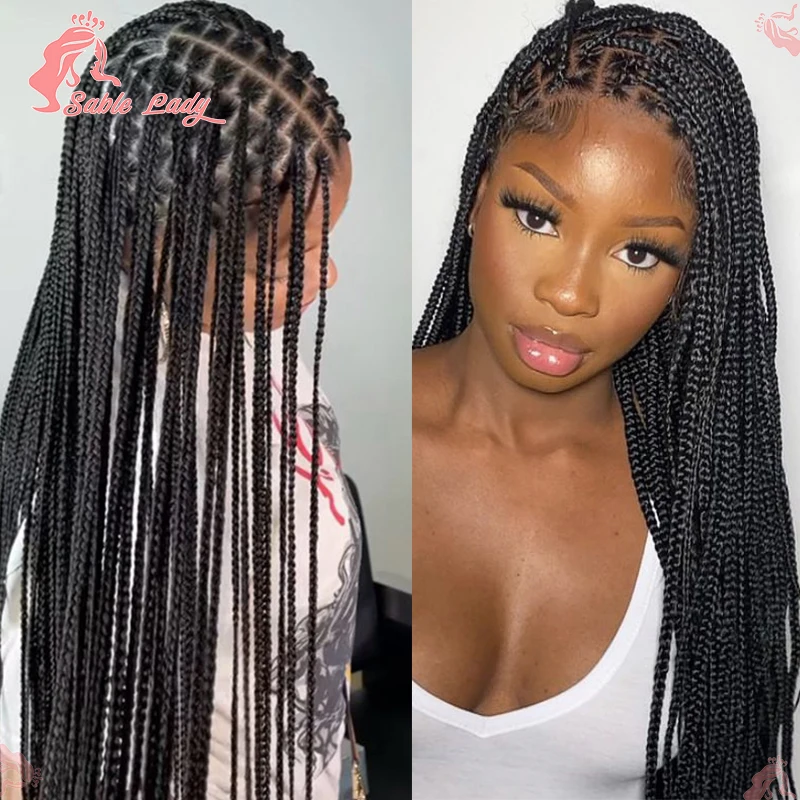 

Full Lace Braided Wigs Synthetic Lace Front Wigs For Black Women Knotless Box Braided Wig Braid African Cornrow Braids Hair Wig