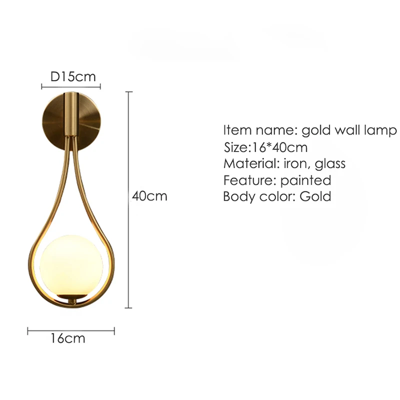 Moderne Wandleuchten G9 Gold Wandleuchte Beleuchtungskörper Nordischer Stil Treppenhaus Arbeitszimmer Flur Gang Nachttisch Schlafzimmer Flur Dekor 96V 110V