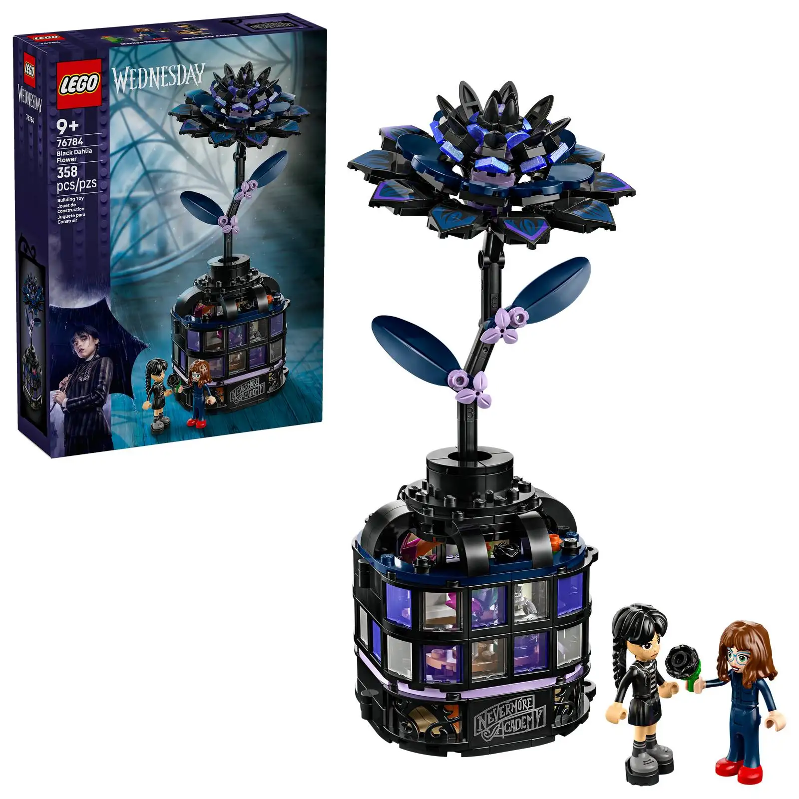 LEGO ®   Flor de duia negra 76784, juguete de construcción del miércoles, flores lego para niños de 9 años en adelante, regalo de cumpleaños y Navidad, 358 piezas