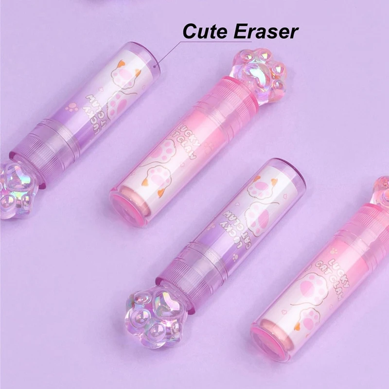 Gummen, Schattige Gummen Gummen Voor Kinderen Roze Gummen Kawaii Gummen Lippenstift Gum Intrekbare Gum