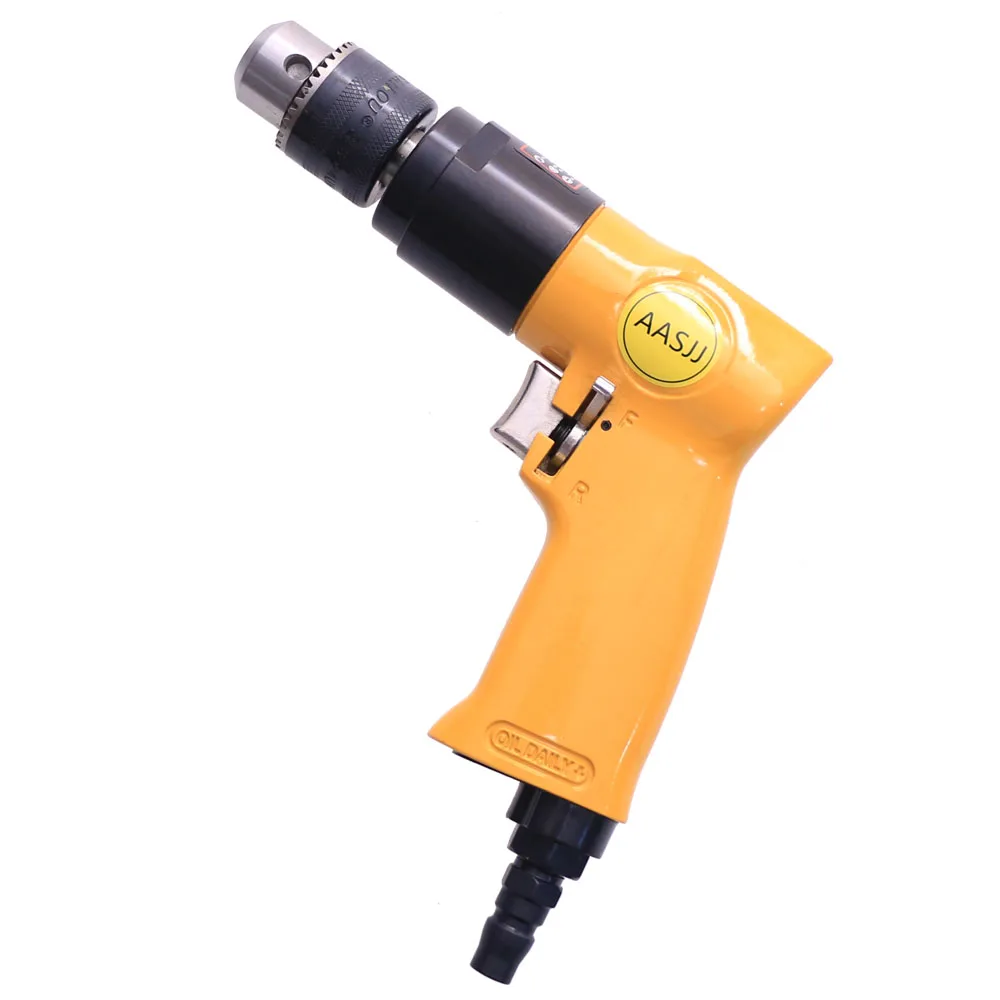 AT-4031Pneumatic Pistol Drill 3/8 Low Speed Drill Forward & Reverse Air Drill Pneumatic Drill Clamp Capacity 1.5-10mm