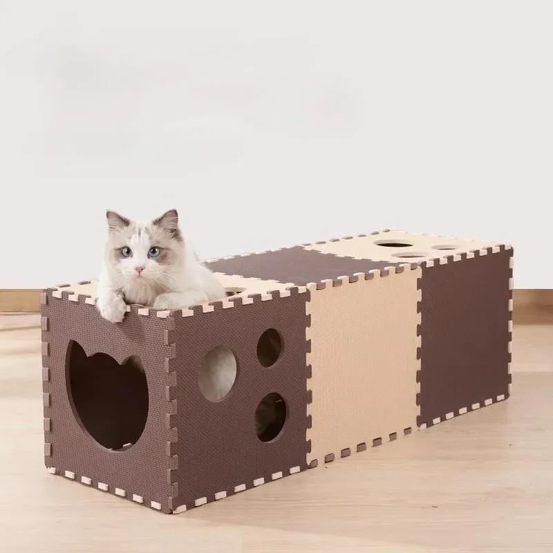 Spliceable Cat Tunnel Toys Wear-resistant Easy To Store Cat Play Tunnel Cat Toy Breathable Drill Barrel Funny Pet Mat Pet House