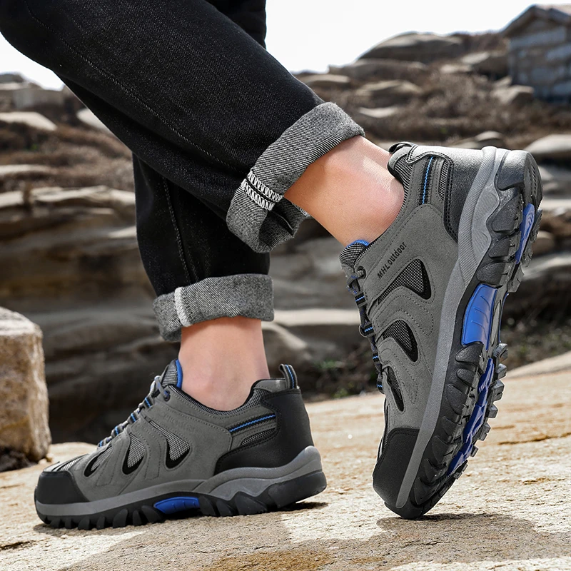 Hot four seasons new mountaineering outdoor large sports shoes cross-country hiking low shoes men's travel casual shoes