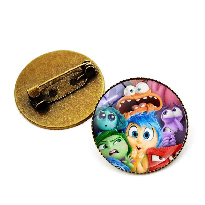 Disney Inside Out 2 Versatile Trinket Brooch Anime Figures Joy Sadness Anger Anxiety Disgust Pin Badge Decoration for Children