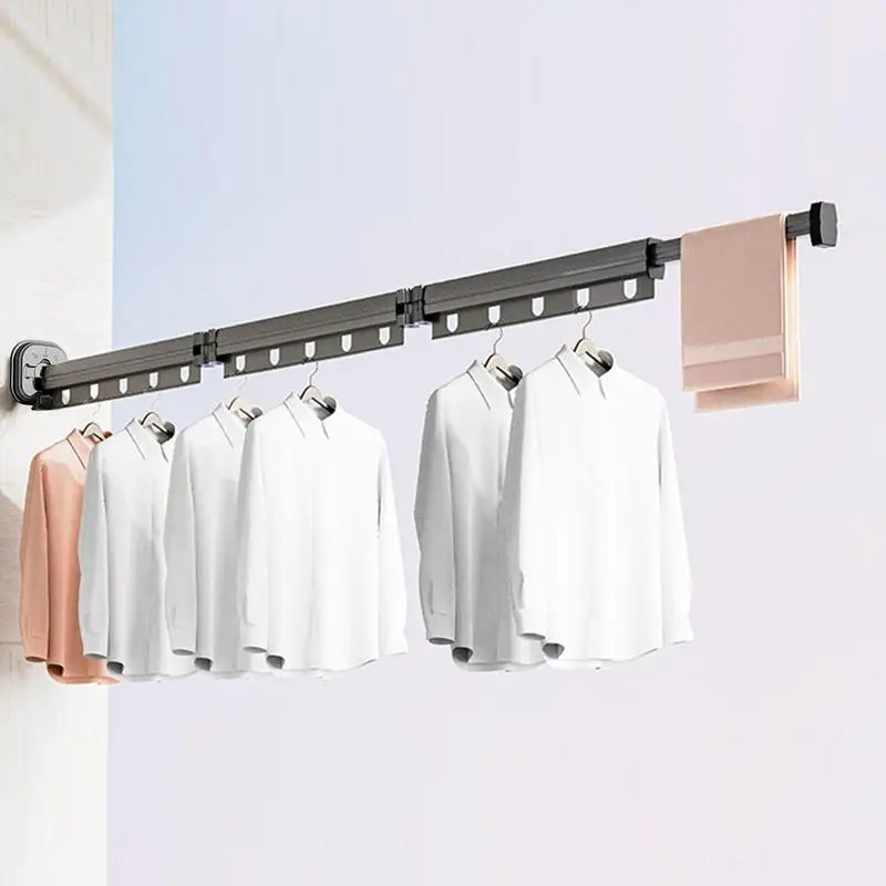 Retractable Cloth Drying Rack Folding Clothes Hanger Wall Mount Indoor Amp Outdoor Space Saving Home Laundry Clothesline