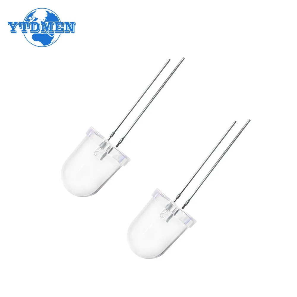 20 Stuks Transparante Led Diode 10Mm Wit Geel Blauw F10 Led Lights Diodes