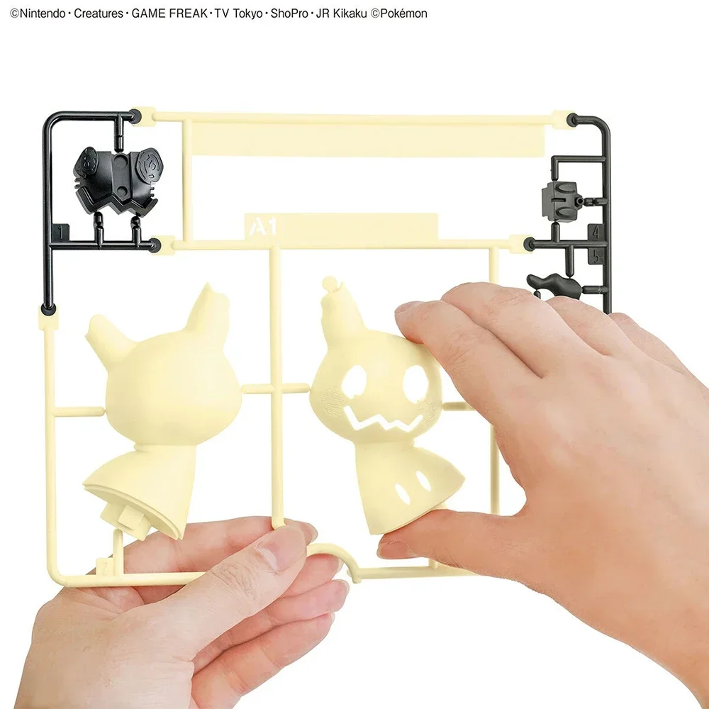 Original Bandai Pokemon Figures Kit Quick Series Mimikyu 9.5Cm Manual Assembly Collectible Ornaments Figure Model Toys Gifts