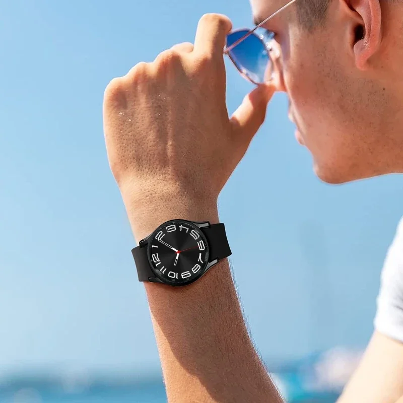 Correa de silicona sin huecos para Samsung Galaxy 7, 6, 5, Pro, 44, 40mm, 45mm, pulsera para reloj 6/4, clásico, 47mm, 43mm, 46mm, 42mm