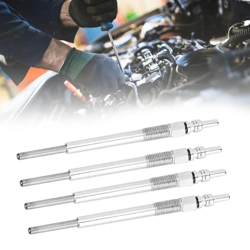 4pcs Iron Heater Glow Plugs Quick Start Heating Cold Weather Starting 0100276008 Replacement Suitable for Fuels Engines