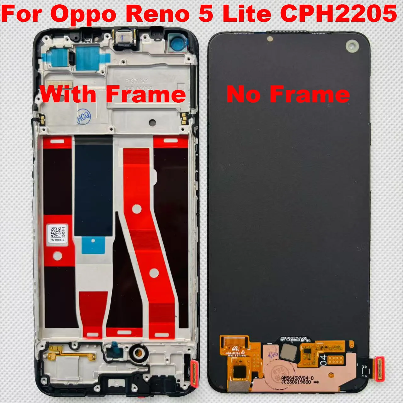 

6.43''Original AMOLED For Oppo Reno 5 Lite LCD Display Screen Touch Panel Digitizer Frame For F19 Pro/Reno5 Z/5Z Reno5 F/5F ​