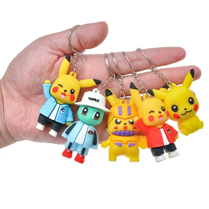 24 قطعة/المجموعة البوكيمون بيكاتشو صندوق أعمى عمل نموذج لجسم دمية المفاتيح قلادة لعبة الزخرفية للأطفال هدية الكريسماس